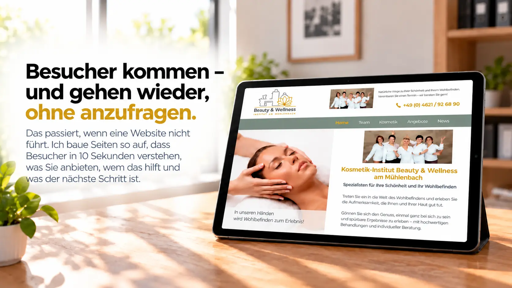 Besucherführung und Nutzerführung auf einer professionellen Unternehmenswebsite in Schleswig