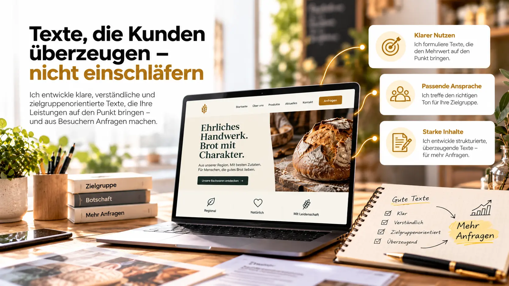 Professionelle Website-Texte und Copywriting für Unternehmen in Schleswig – verständliche Inhalte, die Kunden überzeugen und Anfragen fördern.