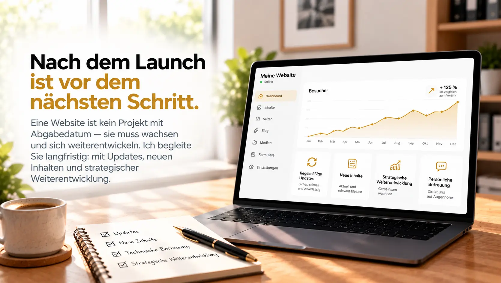 Website-Wartung und Weiterentwicklung für Unternehmen in Schleswig – langfristige Begleitung nach dem Launch.