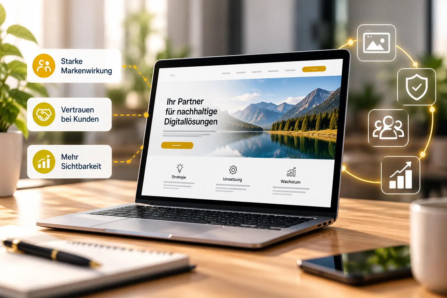 Professioneller Webauftritt als digitales Aushängeschild für eine starke Marke im Internet.